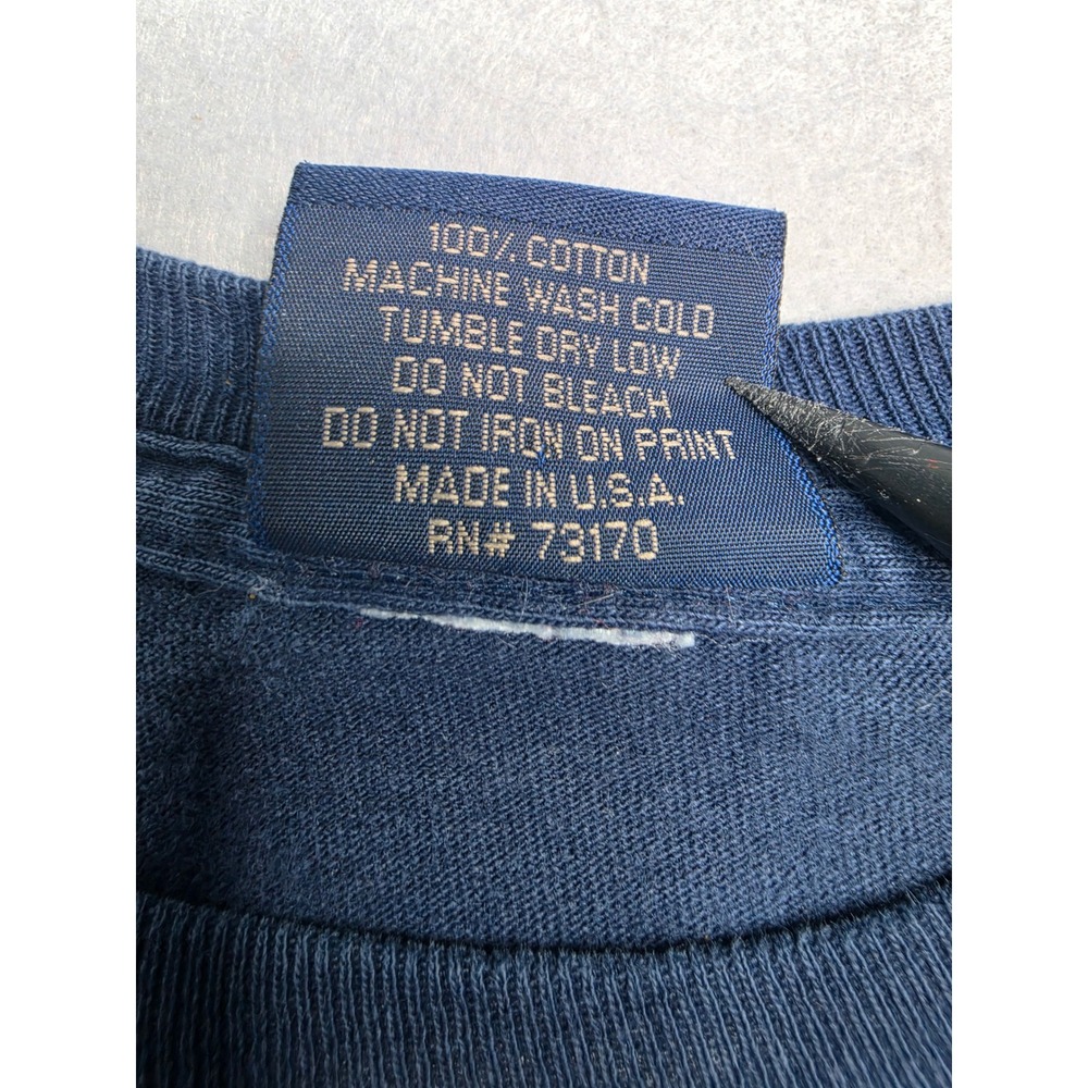 Yesterdays Shirt Men XL Navy Blue 100% Cotton Cayman Islands Graphic Long Sleeve - Picture 5 of 7